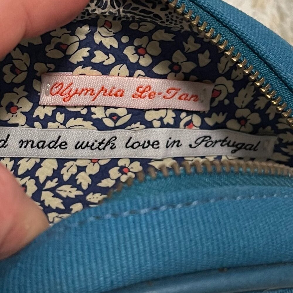 RARE LIMITED EDITION Olympia Le-Tan "Voyages" Caviar Clutch Capri Blue - Picture 4 of 6